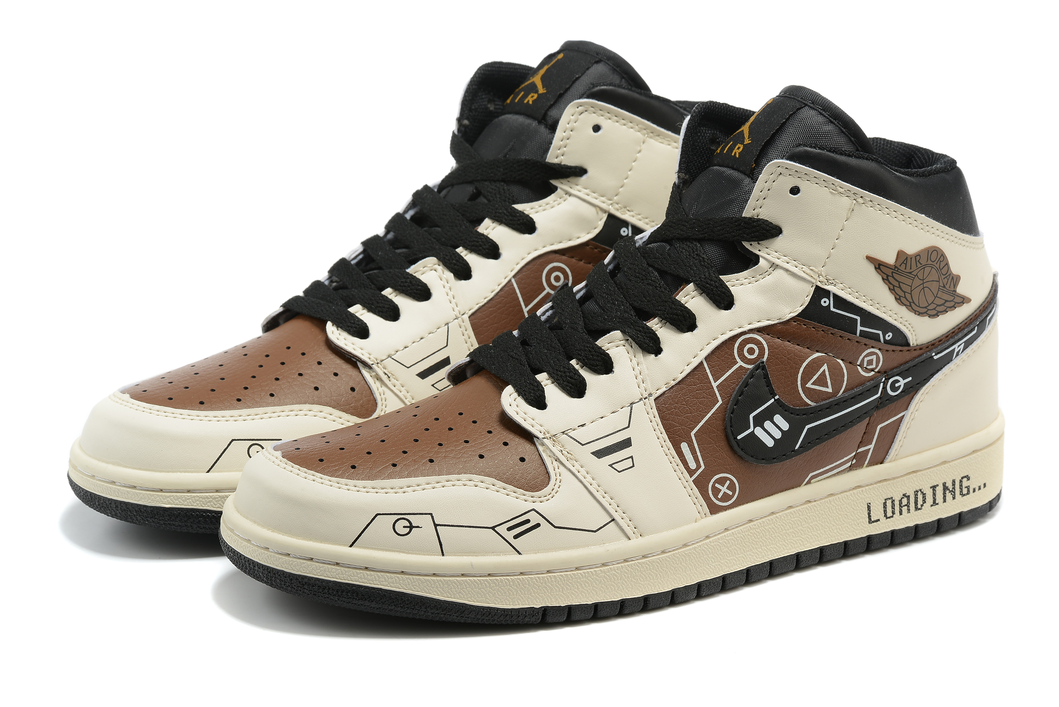 New 2022 Air Jordan 1 Brown Black White Shoes - Click Image to Close